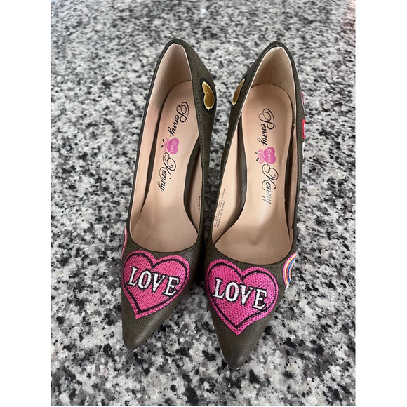 WOMEN’S Pump Heels Penny Loved Kenny Mixed Graphic Shoe Stitching Women’s 6.5 - Picture 2 of 5